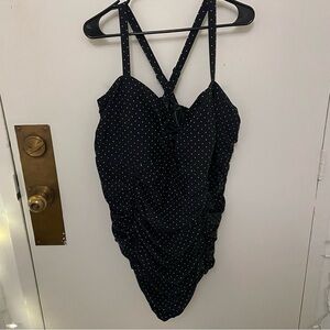 Torrid Black and White Polka Dot Swimsuit